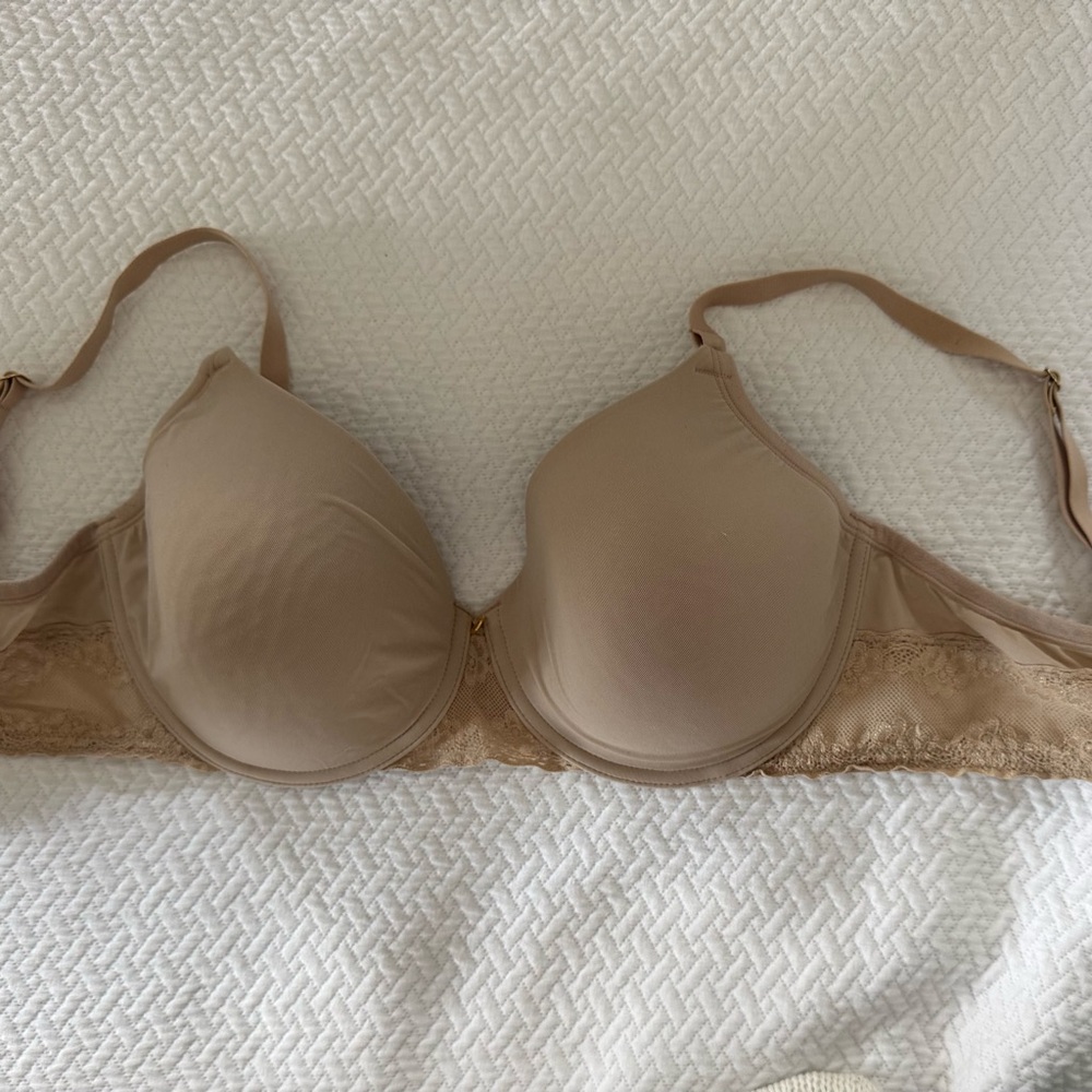 Natori Beige Lace Trim Bra